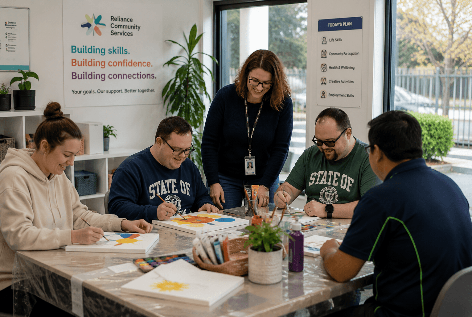 NDIS Day Program participants at Reliance Skills Development Centre, Charnwood